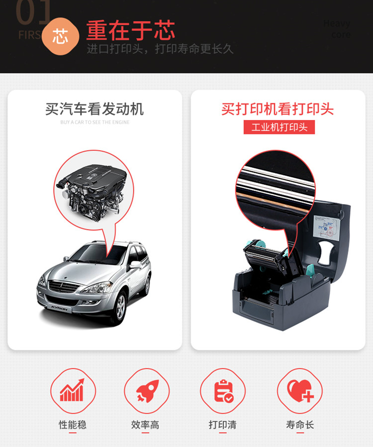 Máy in mã vạch Godex G500U Nhãn giấy giặt Máy truyền nhiệt băng dán nhãn - Thiết bị mua / quét mã vạch