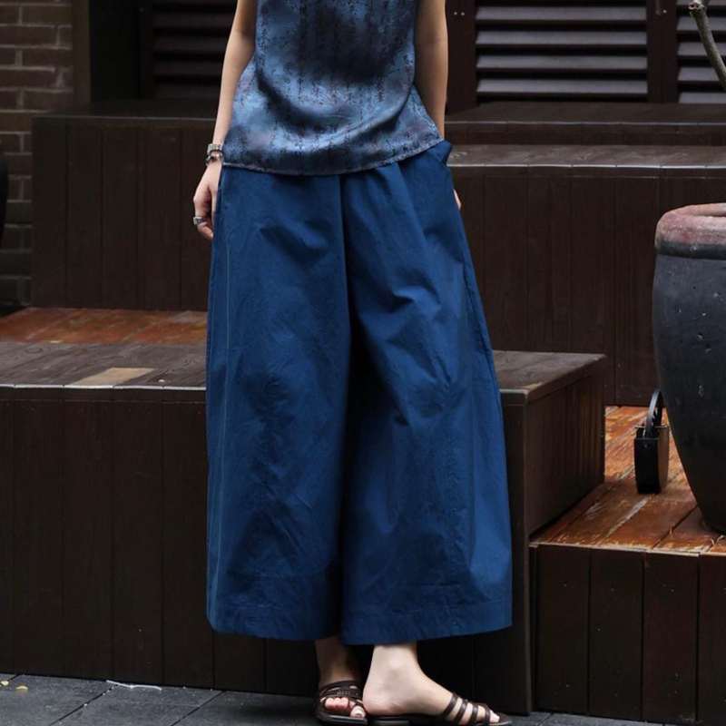 2026 Summer Chinese Style Heavy Craft Pima Cotton High-Waisted Wide-Leg Loose Nether Pants Retro Versatile Casual Women's Pants 2026 Summer Chinese Style Heavy Craft Pima Cotton High-Waisted Wide-Leg Loose Nether Pants Retro Versatile Casual Women's Pants