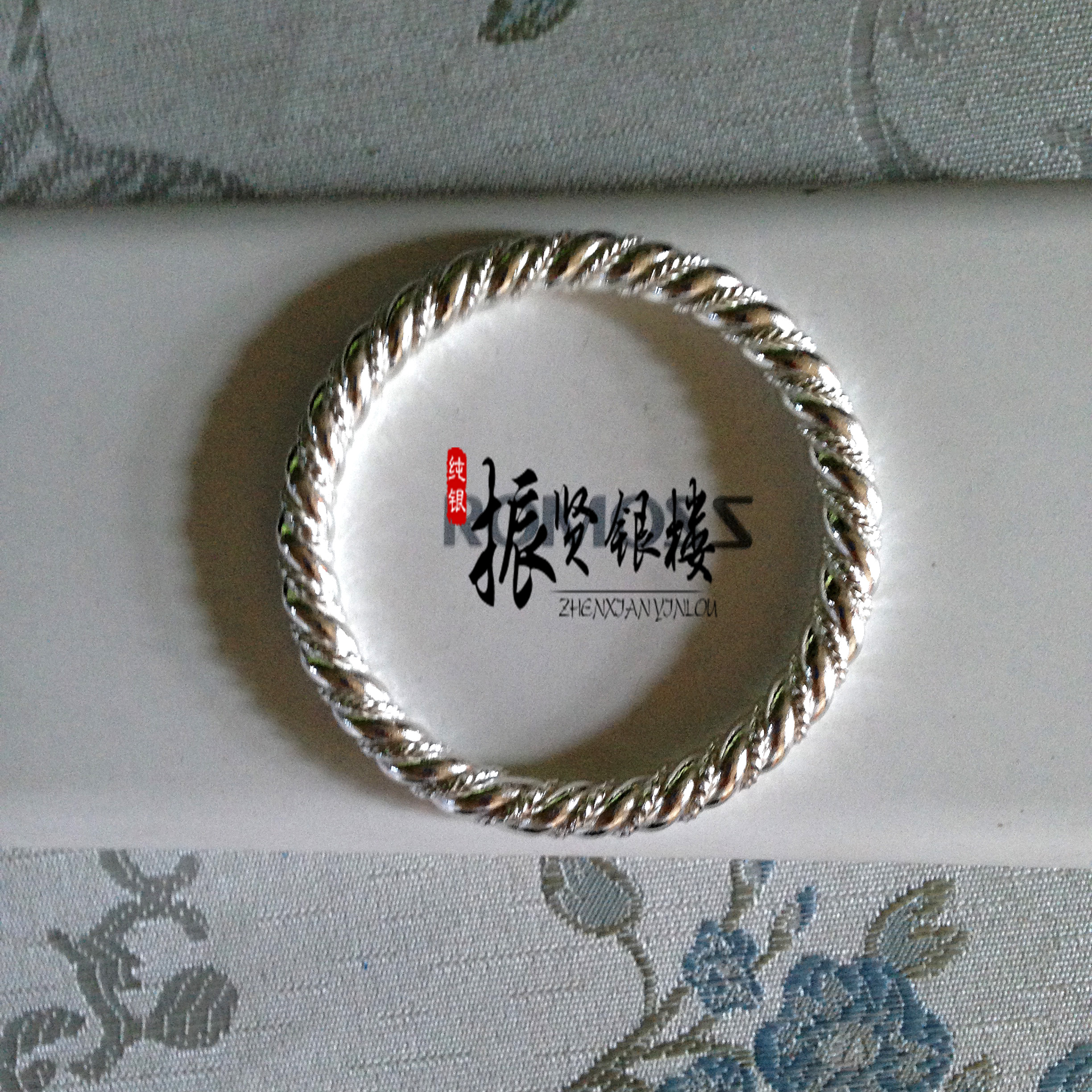 Zhenxian silver building 9999 pure silver linen flower clip silk bracelet handmade twist with twist opening closed hand bracelet foot silver
