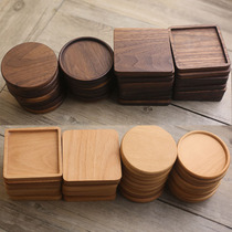 Cup wood cushion cup pad tray solid wood cup cushion round square tea cup bamboo cup cushion insulation pad wood