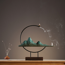 Creative ceramic Chinese-style gateway pendulum Zen's living room office wine cabinet soft decoration inverted furnace furnace furnace furnace decoration