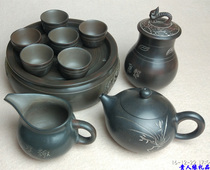 Guangxi Qinzhou Nixing pottery tea set set 10-piece Ancient An pottery Kung Fu tea set Ceramic Nanning