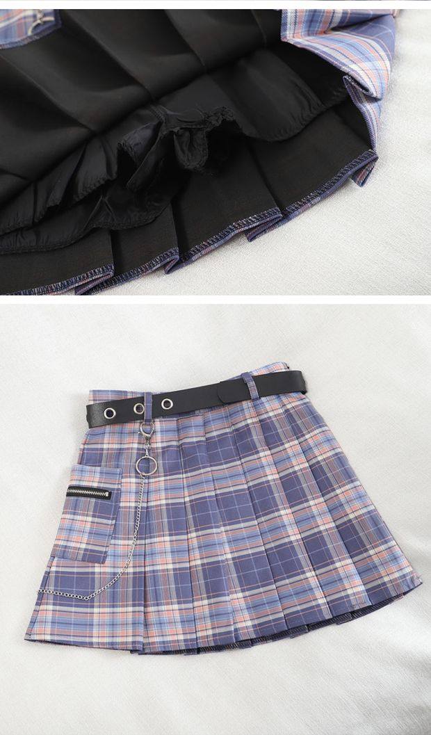 Gradient Plaid Skirt Image 4