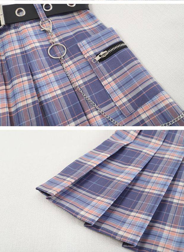 Gradient Plaid Skirt Image 3