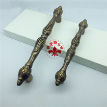 Chinese style wardrobe cabinet wooden door brass pull handle coffee ancient bronze small handle European style idylgarland modern drawer handle