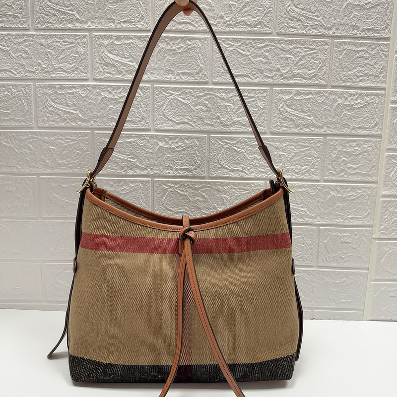 Song Jute Material Lvv Same Style Hobo Bag Nappa Leather Crossbody Underarm Bag Niche Design Women's Hobo Bag