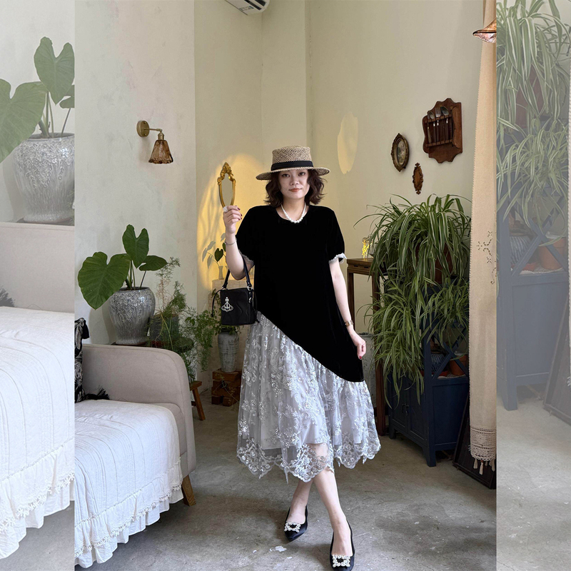 Ydfstudio Niche Brand【Ice Soft Love】European-Style Heavy-Duty Velvet Dress with Sequin Design and Elegant Look Ydfstudio Niche Brand【Ice Soft Love】European-Style Heavy-Duty Velvet Dress with Sequin Design and Elegant Look