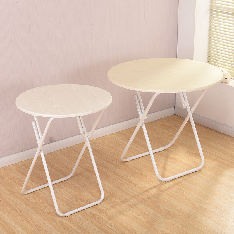 Simple folding table Household dining table Small apartment balcony small round table Portable stall table Dormitory simple dining table