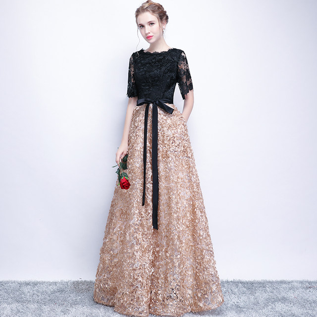 Banquet evening dress skirt female 2022 new long section temperament thin party high-end elegant performance clothing host autumn