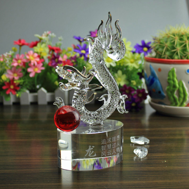 Crystal dragon ornaments Zodiac Horse craft gifts ornaments Creative business gifts Thanksgiving gifts for teachers, elders and parents