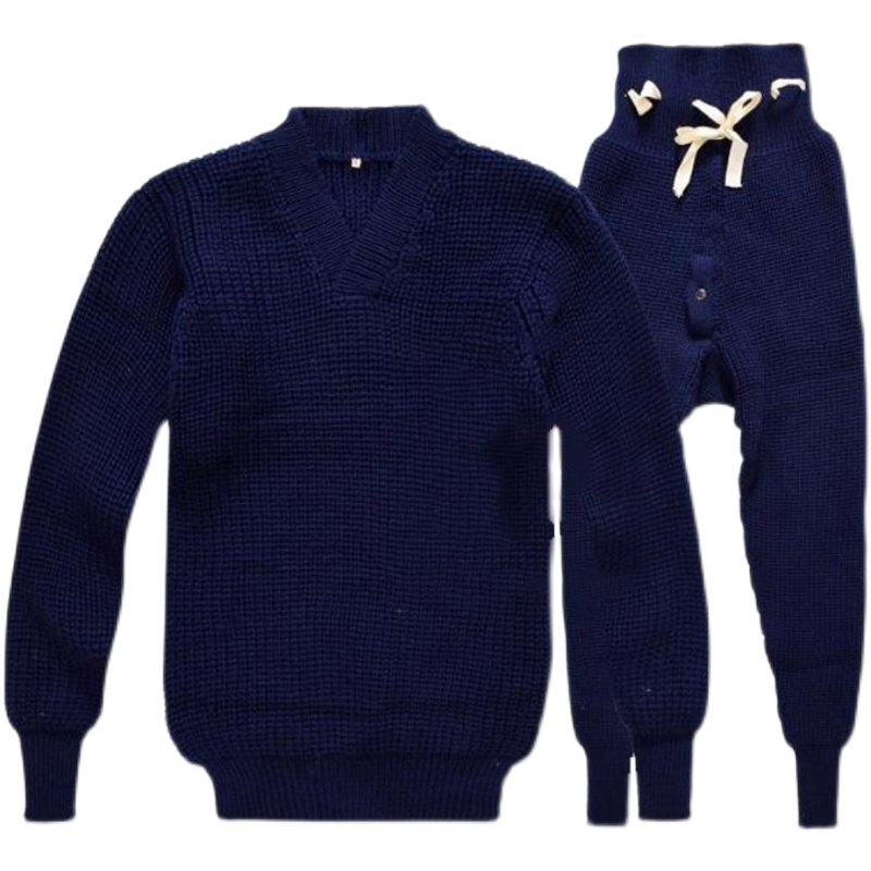 ( ) 59 pilot sweater underwear set sweater autumn pants knit shirt men winter warm housewear