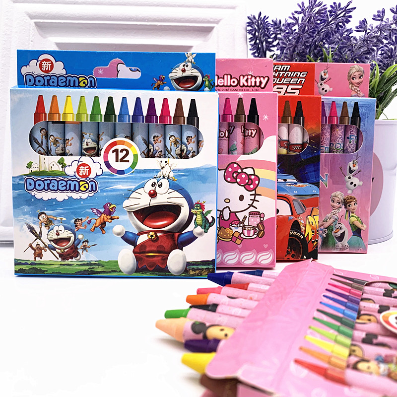 Wax Pen Oil Painting Stick 12 Color Children Color Painting No Dirty Hand Silk Slip Cartonpainting Pen Graffiti filled with colorful and colorful sticks