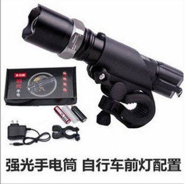 Outdoor waterproof riding flashlight Strong light LED burst bright strong light small flashlight long-range rechargeable zoom Home