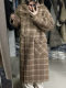 FILLE hooded plaid cape coat double-sided wool cashmere retro cute old-reduced loose old coat.