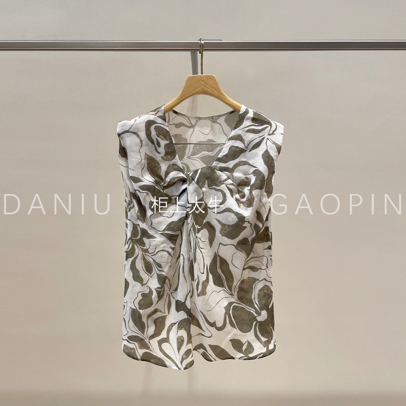 Ed Original Sleeveless Shirt 2026 Summer New Floral Print Twist Sleeveless Ramie Top Ebe2Top035 Ed Original Sleeveless Shirt 2026 Summer New Floral Print Twist Sleeveless Ramie Top Ebe2Top035