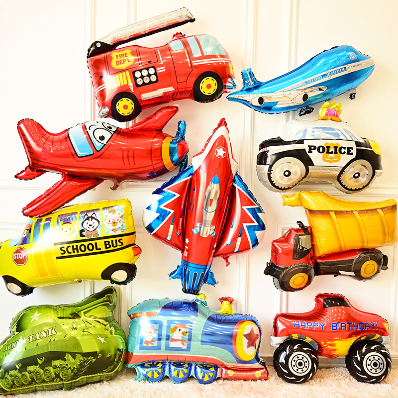 Car model balloon car tank car fire truck police car model aluminum film balloon boy birthday engineering car balloon