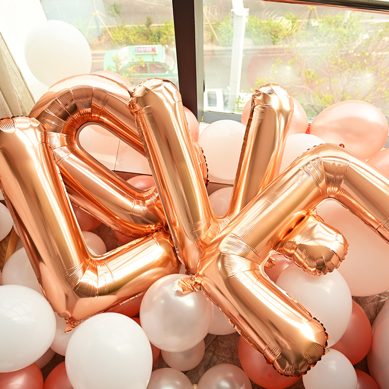 LOVE aluminum film balloon Marriage room decorated with white layout decorated balloon supplies