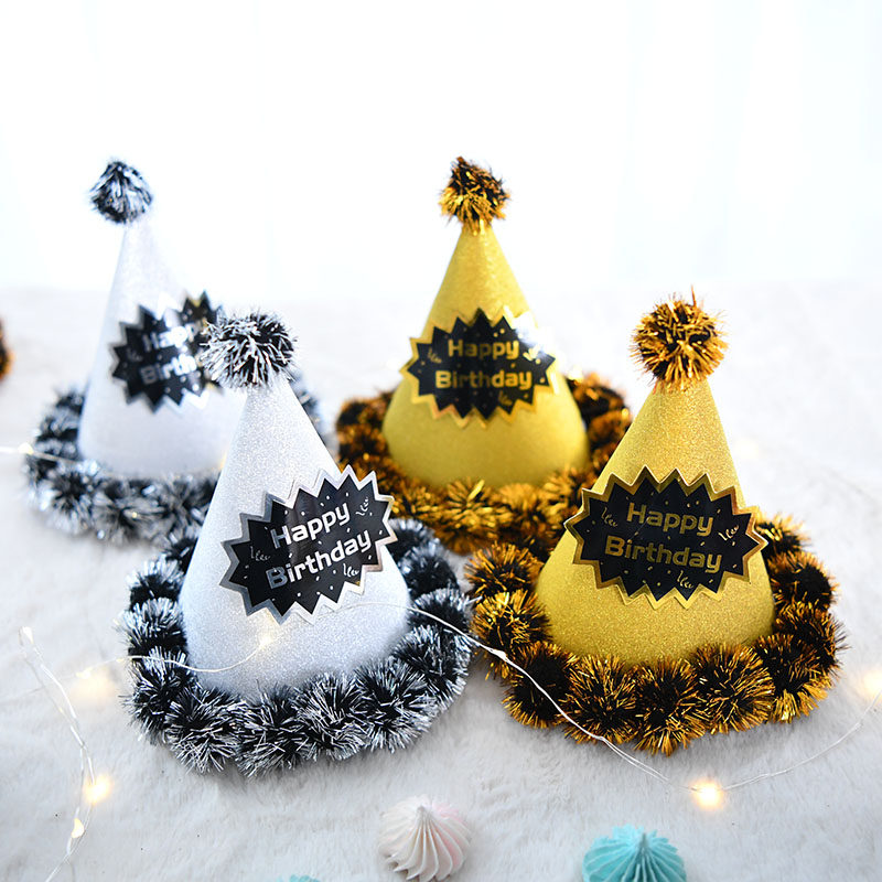 ins Red Birthday Hat Child Baby 1 year old party pointed corner hat for adult birthday cap