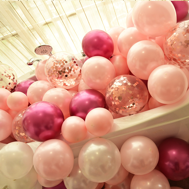 Wedding balloon decoration Wedding supplies Pink wedding room Bedroom living room birthday decoration Party scene decoration