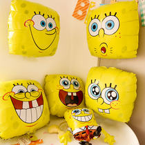 Cartoon Sponge Baby Expression Theme Balloon Boy Birthday Party Scene Arrangement Background Decoration