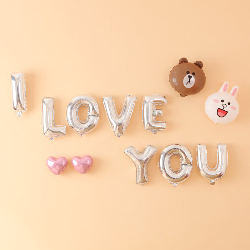 I LOVE YOU balloon aluminum foil balloon Aluminum foil balloon Wedding room decoration Birthday party decoration Wedding decoration