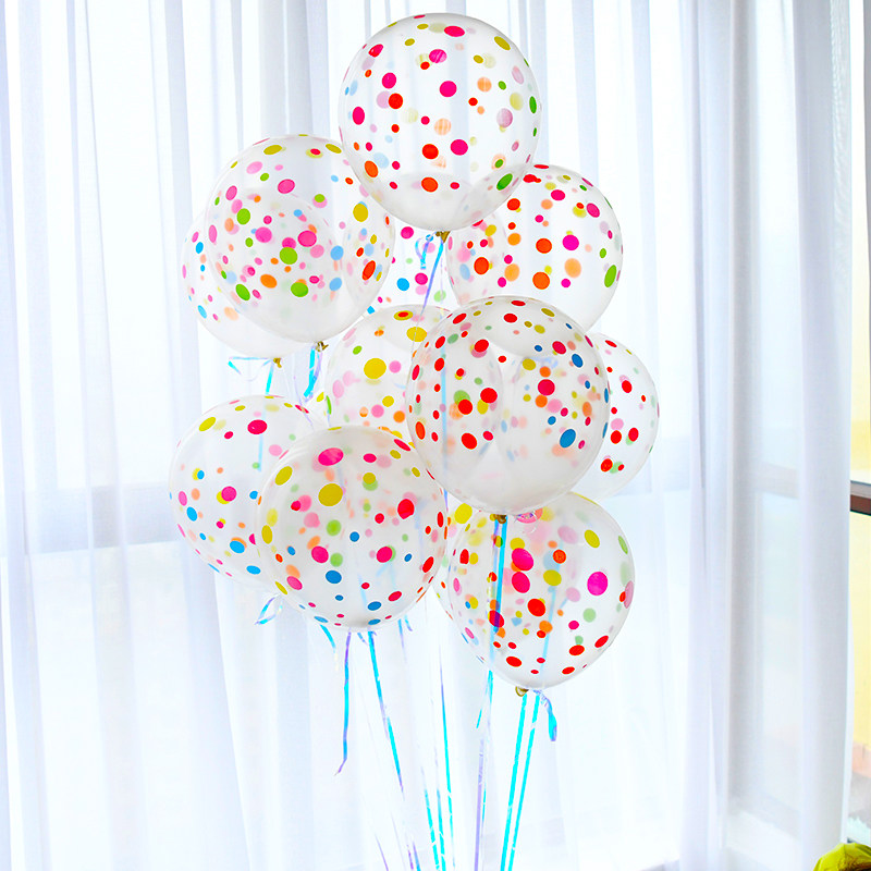 Printed candy polka dot balloon transparent love heart-shaped balloon wedding wedding room decoration party arrangement