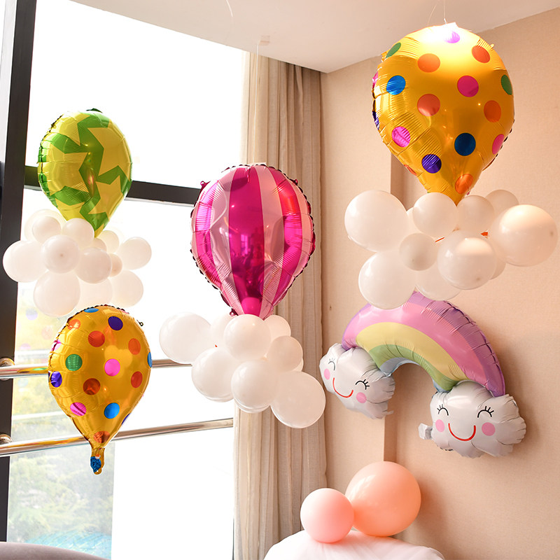 DIY hot air balloon decoration aluminum film balloon children birthday baby first birthday party scene decoration window decoration