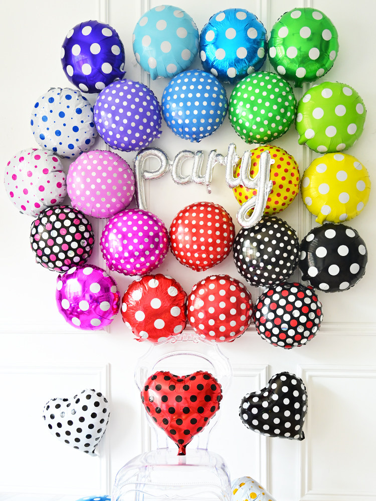 18 Inch Round Aluminum Film Balloon Wedding Celebration Party Decoration Candy Color Spot Wave Dot Round Dot Aluminum Foil Balloon-Taobao