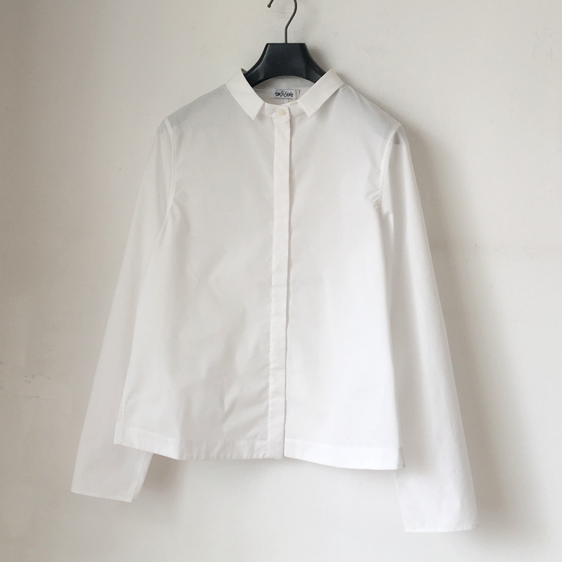 Tang's Store Cotton-Polyester Blend Small Lapel Fitted Long-Sleeve Shirt Tang's Store Cotton-Polyester Blend Small Lapel Fitted Long-Sleeve Shirt