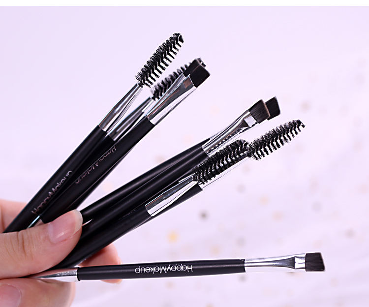 Bàn chải lông mày hai đầu di động một mảnh xoắn ốc tự nhiên vát lông mày công cụ trang điểm bàn chải mới bắt đầu - Các công cụ làm đẹp khác keo dán kích mí