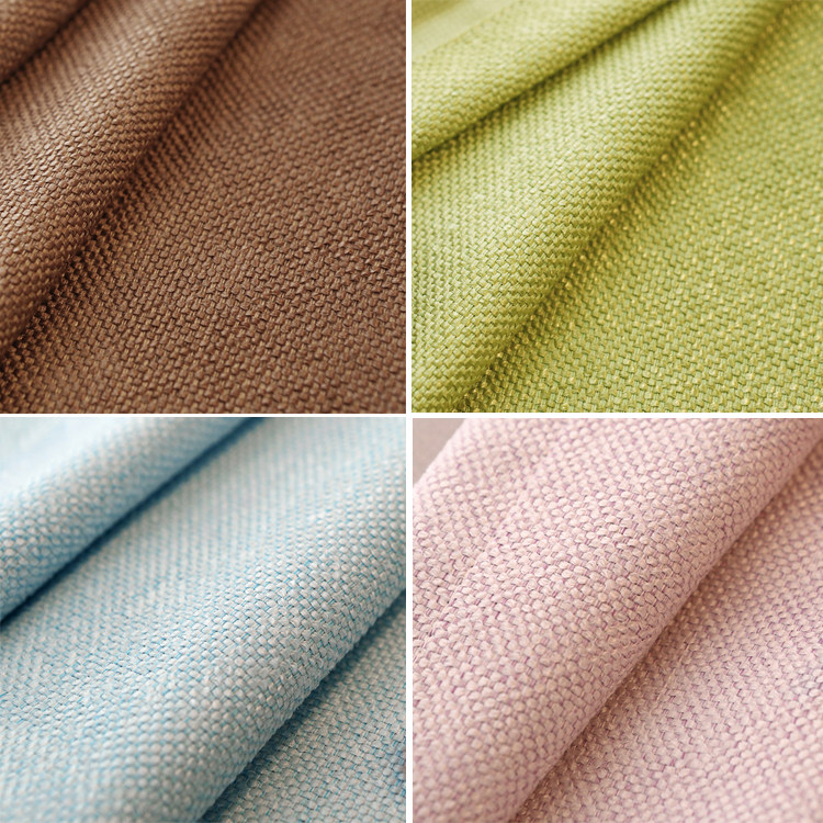 Installation simple modern custom solid color cotton and linen curtains finished linen fabric full blackout cloth bedroom living room thickening