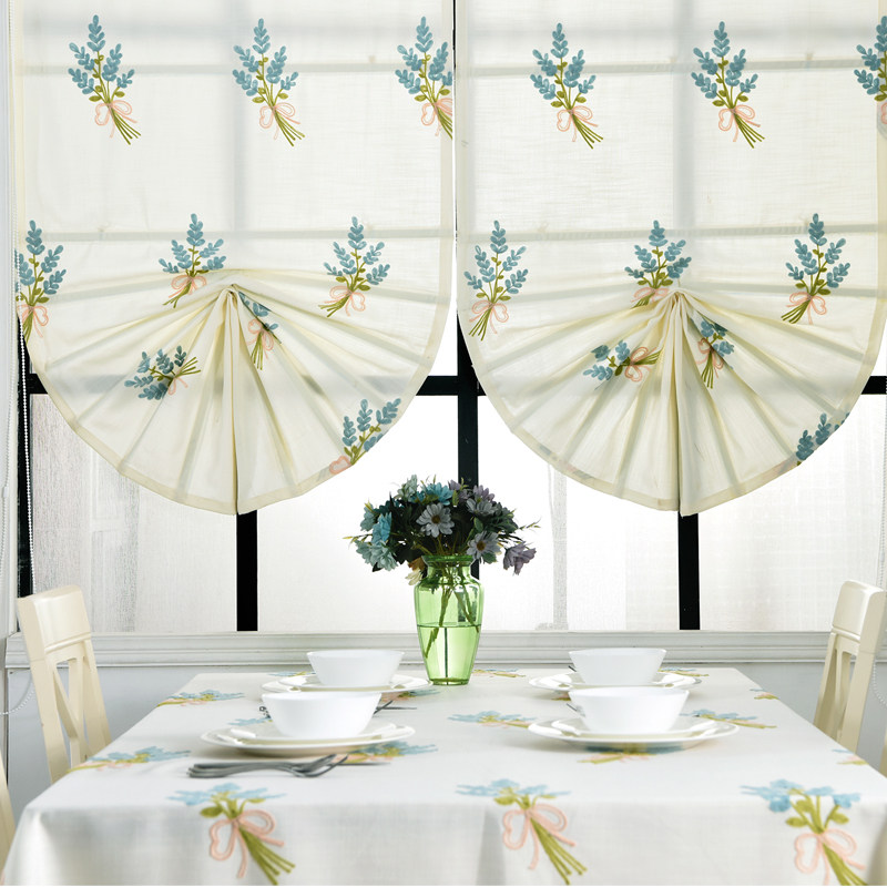 Curtains 2022 new children's room bedroom small window girl boy bedroom blackout lift fan-shaped Roman curtain