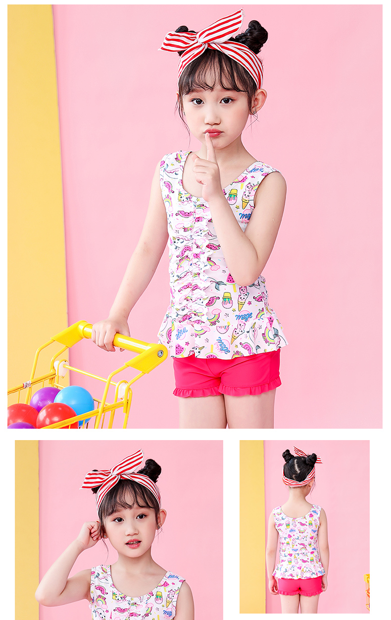 Đồ bơi cho trẻ em Nữ lớn Trẻ em Cô gái Xiêm Chia Công chúa Váy Cô gái dễ thương Đồ bơi cho trẻ em - Bộ đồ bơi của Kid do boi be gai