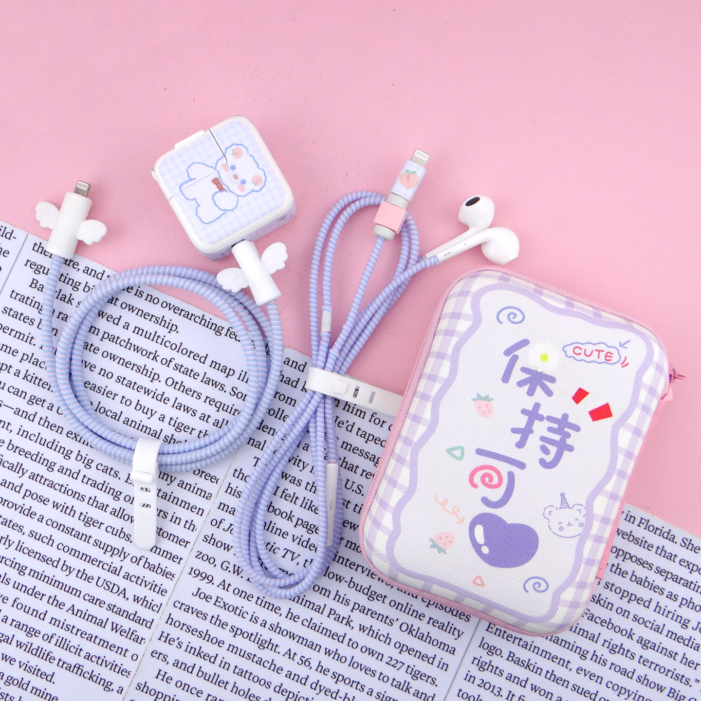 Apply Apple mini5 mini5 air3 ipad2019 ipad2019 line protective sleeve charger sticker protection line