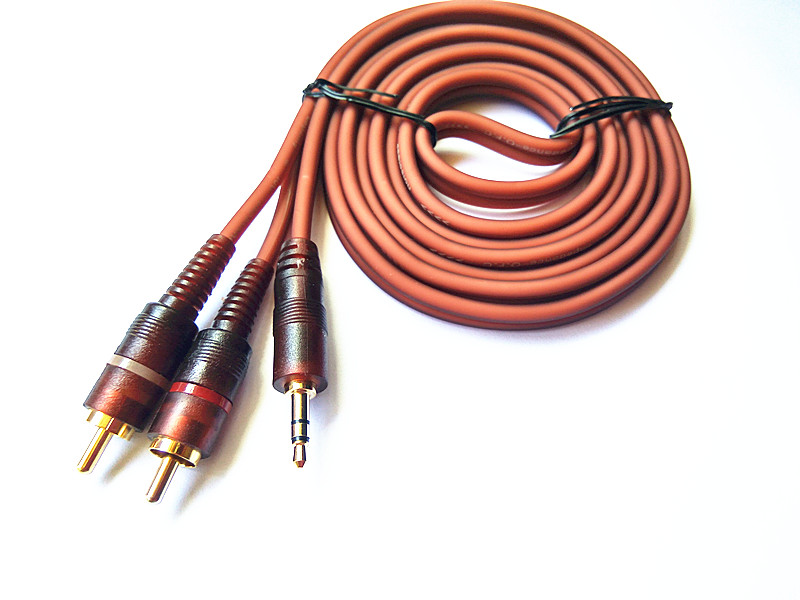 Pure copper 1 5 m 3 5 turn double connecting flower line multi-coal sound line mobile phone computer connected to speaker line 1/2 line