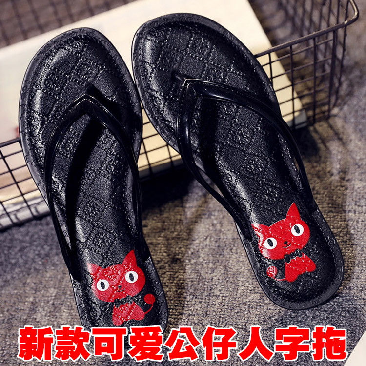 Mùa hè mới của phụ nữ dép và dép đi biển phòng tắm ngoài trời chân phẳng với clip dép dép xương cá dép crocs người lớn
