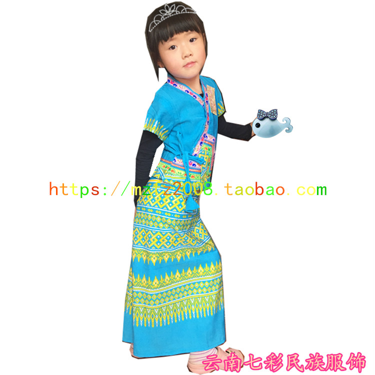 Trang phục Thái Lan Cô gái Thái Trang phục Trang phục dân tộc Trang phục quốc gia Yi Children Trang phục khiêu vũ Trang phục đồ bé gái