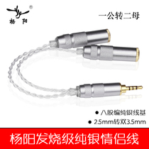 Taiwan Yangyang 2 5mm balance to 3 5mm female couple cable one point two adapter cable 2 5 balance earphone tap