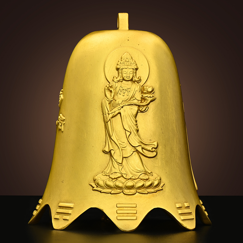 Pure copper bell super loud wind chime with gossip pendant five yellow bell decoration Guanyin bell home accessories doors and windows