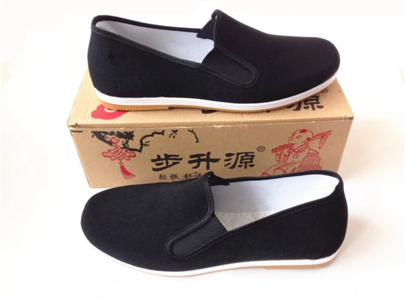 Giày vải chính hãng Bắc Kinh cũ trung niên một người lái xe đạp giày màu đen thuần shop giày thể thao nam