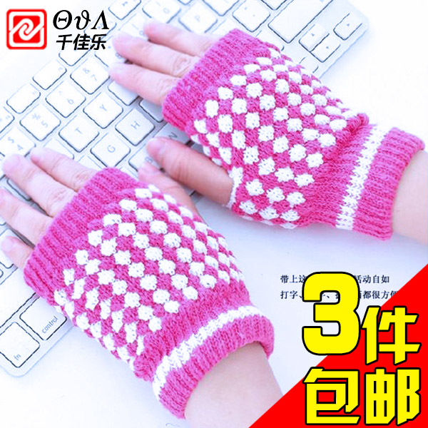 Winter warm - up wool - based computer typed gloves semifinger gloves Magic pineapple gloves