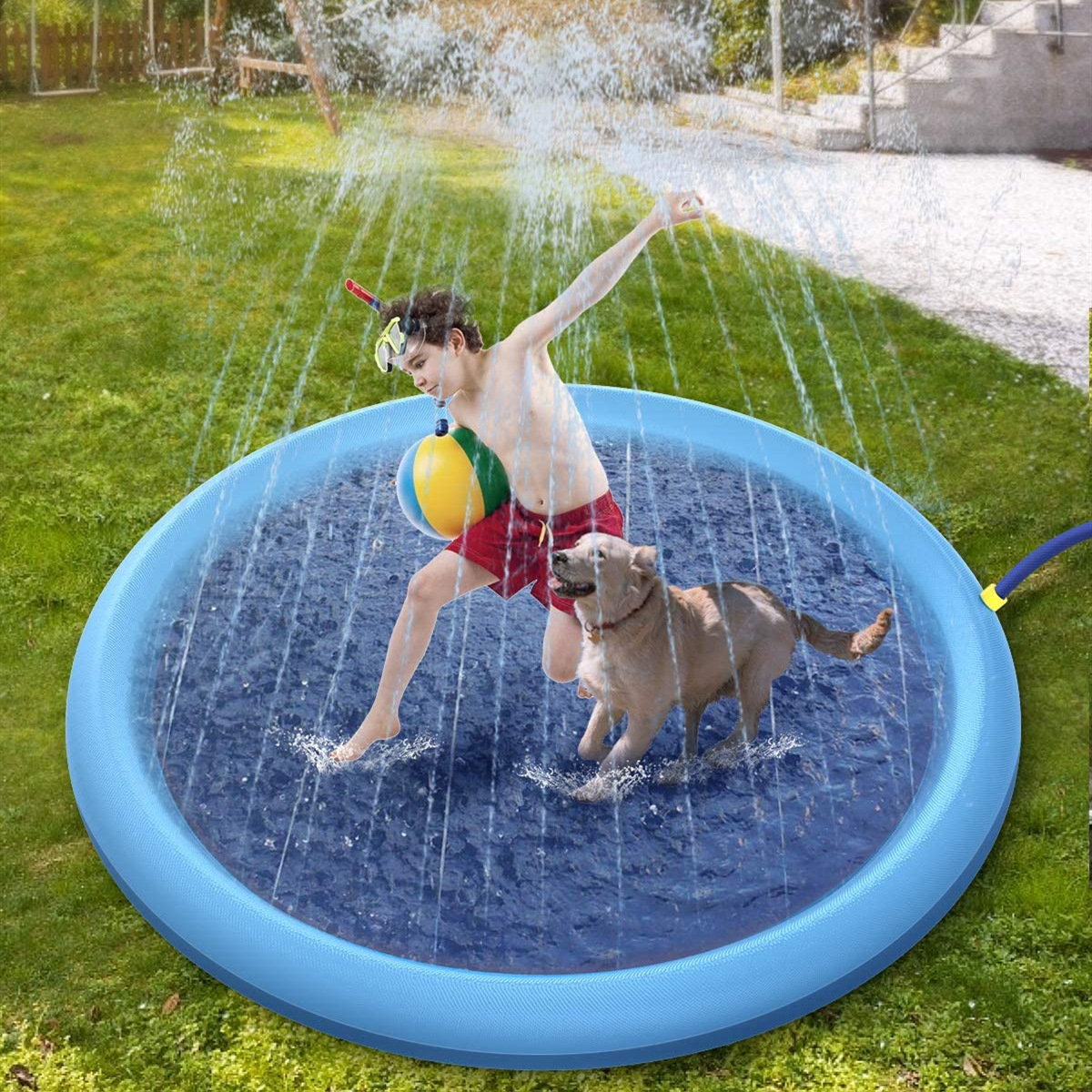 Grass Outdoor Toy Swimming Play Water Play Water Pvc Inflatable Toy Children Play Water Spray Water Spray Game Mat Beach Mat