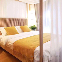  Ginger blanket Light luxury bed towel Sofa blanket Model room Bed and breakfast Hotel bed tail towel Bed flag bed tail blanket