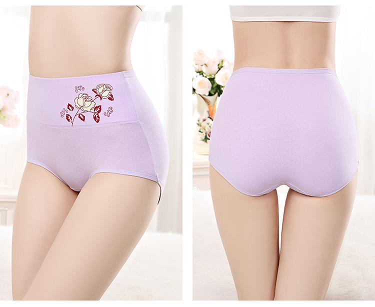 Quần lót nữ cotton cotton gợi cảm in eo cao kích thước bụng nâng hông béo mm nữ tam giác đồ lót shop đồ lót cao cấp