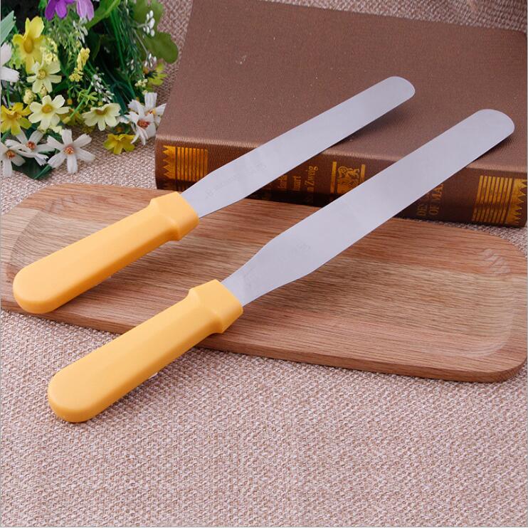 Triple Energy Wipe Knife stainless steel cake Scraping Cream Framed scraper Smear Knife Baking Tool 8 10-inch 12