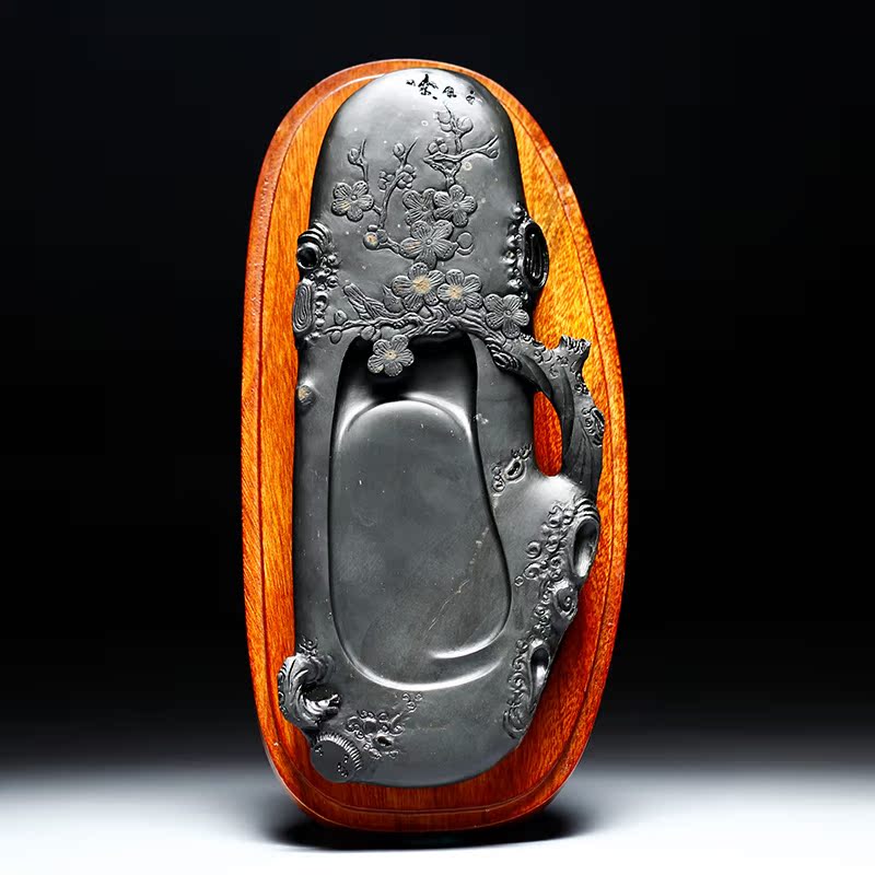 Iron Bones Greet Spring Old Pit Ink Stone Inkstone Natural Raw Stone Xu Ink Stone Ink Stone Ink House Four Treasure Goods High-end Boutique Hands