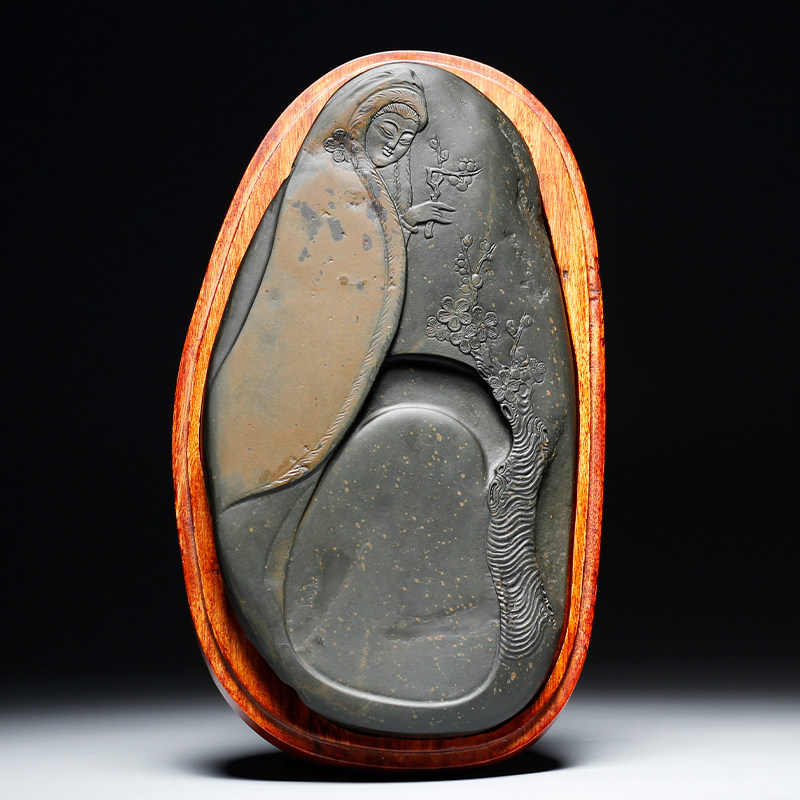 Step-Snow-seeking National Non-relic Anhui Stone Slabs Old Pit Original Stone Ink Stone Slab Hand-carved Non-End Inkstone Calligraphy