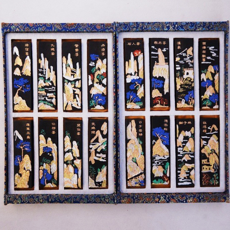 Collection Emblem Ink 16 Two Ink ingots Yellow Mountain Scene Chart Chen Ink Old Ink Gou Ink boutique ink collection Ink collection ink