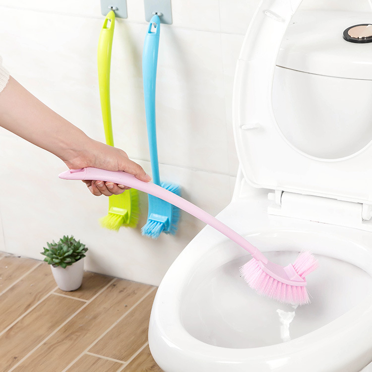 Double-sided thick handle to the dead corner toilet brush toilet brush dressing room cleaning curved gap brush sanitary brush