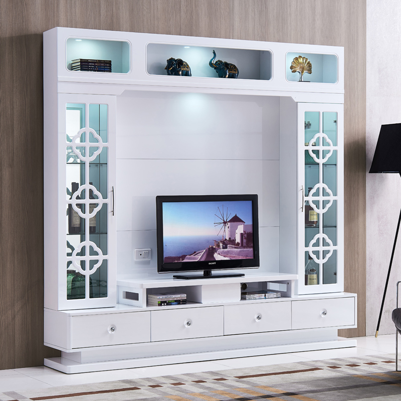 TV cabinet overall combination wall cabinet living room modern minimalist background cabinet light luxury high style multifunctional TV cabinet
